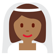 👰🏾‍♀️ Emoji Frau in einem Schleier: mitteldunkle Hautfarbe Twitter Twemoji 13.1.