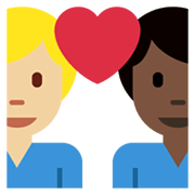 👨🏿‍❤️‍👨🏼 Emoji Liebespaar - Mann: dunkle Hautfarbe, Mann: mittelhelle Hautfarbe Twitter Twemoji 14.0.
