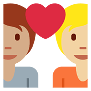 🧑🏽‍❤️‍🧑🏼 Emoji Liebespaar: Person, Person, mittlere Hautfarbe, mittelhelle Hautfarbe Twitter Twemoji 14.0.