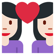 👩🏻‍❤️‍👩 Emoji Liebespaar - Frau: helle Hautfarbe, Frau Twitter Twemoji 14.0.