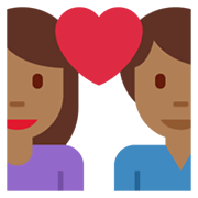 👩🏾‍❤️‍👨 Emoji Liebespaar - Frau: mitteldunkle Hautfarbe, Hombre Twitter Twemoji 14.0.