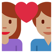 Emoji 👩🏽‍❤️‍👨 Coppia Con Cuore - Donna: Carnagione Olivastra, Hombre su Twitter Twemoji 14.0.