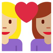 Emoji 👩🏼‍❤️‍👩🏽 Coppia Con Cuore - Donna: Carnagione Abbastanza Chiara, Donna: Carnagione Olivastra su Twitter Twemoji 14.0.