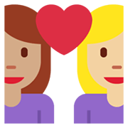 Émoji 👩🏽‍❤️‍👩🏼 Couple Avec Cœur - Femme: Peau Légèrement Mate, Femme: Peau Moyennement Claire sur Twitter Twemoji 14.0.