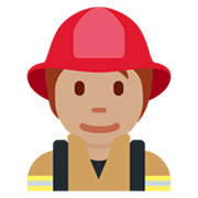Feuerwehrmann/-frau: mittlere Hautfarbe Twitter Twemoji 14.0.