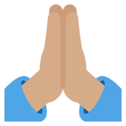Manos En Oración: Tono De Piel Medio Twitter Twemoji 14.0.