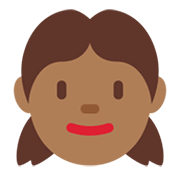 👧🏾 Emoji Mädchen: mitteldunkle Hautfarbe Twitter Twemoji 14.0.