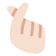 🫰🏻 Emoji Hand Mit Zeigefinger Und Daumen Gekreuzt: helle Hautfarbe Twitter Twemoji 14.0.