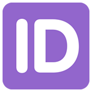 Großbuchstaben ID in lila Quadrat Twitter Twemoji 14.0.