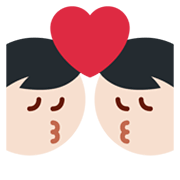 👨🏻‍❤️‍💋‍👨 Emoji sich küssendes Paar - Mann: helle Hautfarbe, Hombre Twitter Twemoji 14.0.