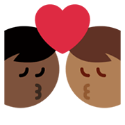 sich küssendes Paar - Mann: mitteldunkle Hautfarbe, Mann: dunkle Hautfarbe Twitter Twemoji 14.0.