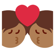 💏🏾 Emoji sich küssendes Paar, mitteldunkle Hautfarbe Twitter Twemoji 14.0.