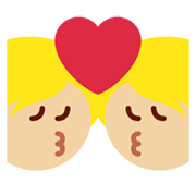 💏🏼 Emoji sich küssendes Paar, mittelhelle Hautfarbe Twitter Twemoji 14.0.