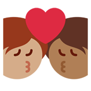 🧑🏾‍❤️‍💋‍🧑🏽 Emoji sich küssendes Paar: Person, Person, mitteldunkle Hautfarbe, mittlere Hautfarbe Twitter Twemoji 14.0.