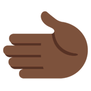 🫲🏿 Emoji Linke Hand: dunkle Hautfarbe Twitter Twemoji 14.0.