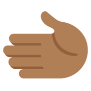 🫲🏾 Emoji Mão Esquerda: Pele Morena Escura na Twitter Twemoji 14.0.