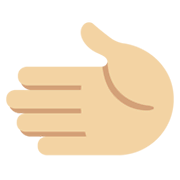 🫲🏼 Emoji Linke Hand: mittelhelle Hautfarbe Twitter Twemoji 14.0.