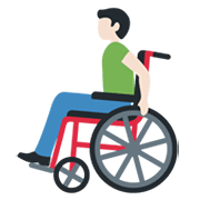 Mann in manuellem Rollstuhl: helle Hautfarbe Twitter Twemoji 14.0.