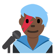 👨🏿‍🎤 Emoji Cantor: Pele Escura na Twitter Twemoji 14.0.