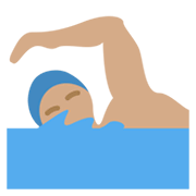 Schwimmer: mittlere Hautfarbe Twitter Twemoji 14.0.