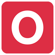 Großbuchstabe O in rotem Quadrat Twitter Twemoji 14.0.
