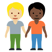 🧑🏼‍🤝‍🧑🏿 Emoji sich an den Händen haltende Personen: mittelhelle Hautfarbe, dunkle Hautfarbe Twitter Twemoji 14.0.