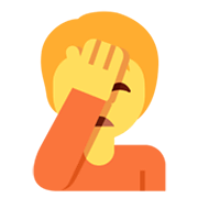 🤦 Emoji sich an den Kopf fassende Person Twitter Twemoji 14.0.