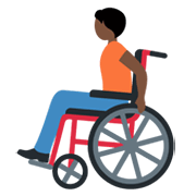 Person in manuellem Rollstuhl: dunkle Hautfarbe Twitter Twemoji 14.0.