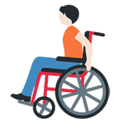 Persona en silla de ruedas manual: tono de piel claro Twitter Twemoji 14.0.