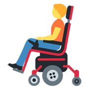 Person in motorisiertem Rollstuhl Twitter Twemoji 14.0.