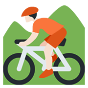 Mountainbiker(in): helle Hautfarbe Twitter Twemoji 14.0.