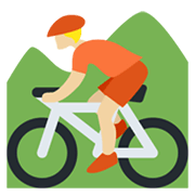 🚵🏼 Emoji Mountainbiker(in): mittelhelle Hautfarbe Twitter Twemoji 14.0.