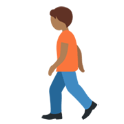 🚶🏾 Emoji Persona Caminando: Tono De Piel Oscuro Medio en Twitter Twemoji 14.0.
