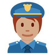 Polizist(in): mittlere Hautfarbe Twitter Twemoji 14.0.