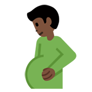 🫃🏿 Emoji Hombre Embarazado: Tono De Piel Oscuro en Twitter Twemoji 14.0.