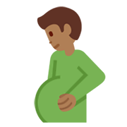🫃🏾 Emoji Hombre Embarazado: Tono De Piel Oscuro Medio en Twitter Twemoji 14.0.