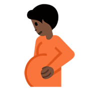 🫄🏿 Emoji Persona Embarazada: Tono De Piel Oscuro en Twitter Twemoji 14.0.