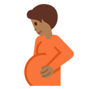 🫄🏾 Emoji Persona Embarazada: Tono De Piel Oscuro Medio en Twitter Twemoji 14.0.