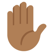 ✋🏾 Emoji erhobene Hand: mitteldunkle Hautfarbe Twitter Twemoji 14.0.