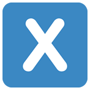 Indicador regional símbolo letra X Twitter Twemoji 14.0.