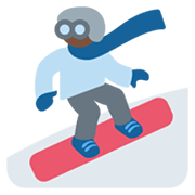 Praticante De Snowboard: Pele Escura Twitter Twemoji 14.0.