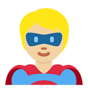 🦸🏼 Emoji Personaje De Superhéroe: Tono De Piel Claro Medio en Twitter Twemoji 14.0.