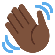 Emoji 👋🏿 Mano Che Saluta: Carnagione Scura su Twitter Twemoji 14.0.