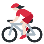 Mujer En Bicicleta: Tono De Piel Claro Twitter Twemoji 14.0.