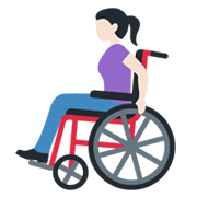 Frau in manuellem Rollstuhl: helle Hautfarbe Twitter Twemoji 14.0.