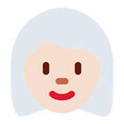 Émoji 👩🏻‍🦳 Femme : Peau Claire Et Cheveux Blancs sur Twitter Twemoji 14.0.
