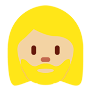 🧔🏼‍♀️ Emoji Mujer Con Barba Tono De Piel Claro Medio en Twitter Twemoji 14.0.