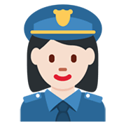 Policial Mulher: Pele Clara Twitter Twemoji 14.0.