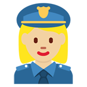 👮🏼‍♀️ Emoji Agente De Policía Mujer: Tono De Piel Claro Medio en Twitter Twemoji 14.0.