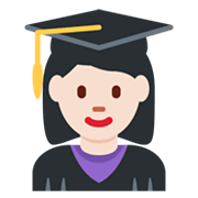 👩🏻‍🎓 Emoji Studentin: helle Hautfarbe Twitter Twemoji 14.0.